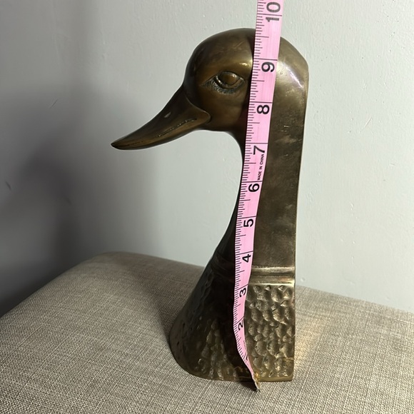 Vintage (1) Tall Brass Duck Head Bookend - Picture 8 of 10